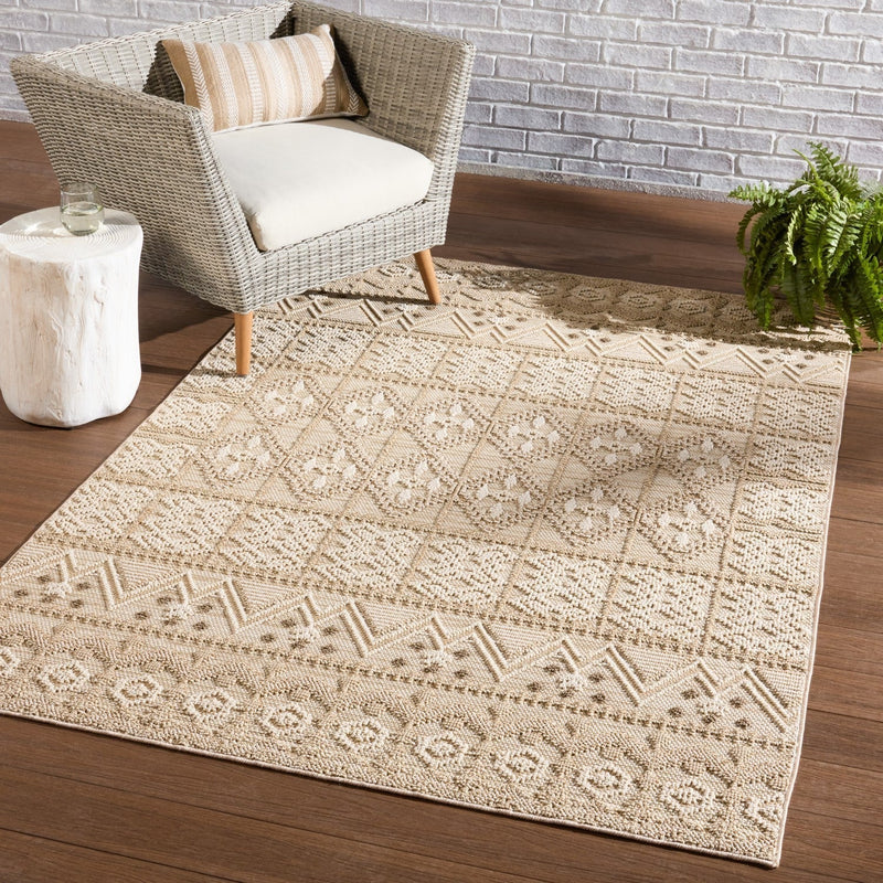 Paradizo Indoor/ Outdoor Xyla Cream & Brown Rug 5