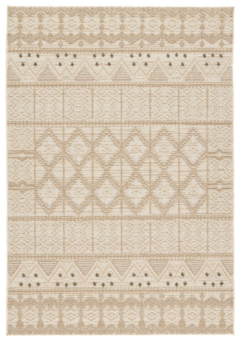 Paradizo Indoor/ Outdoor Xyla Cream & Brown Rug 1