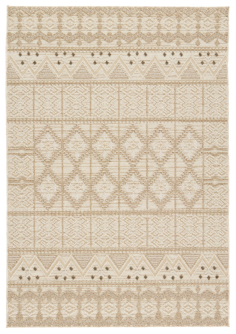 Paradizo Indoor/ Outdoor Xyla Cream & Brown Rug 1