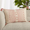 Razili Tribal Pillow in Pink & Cream