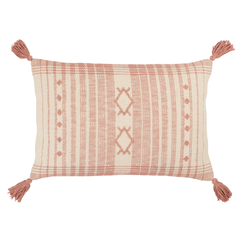 Razili Tribal Pillow in Pink & Cream