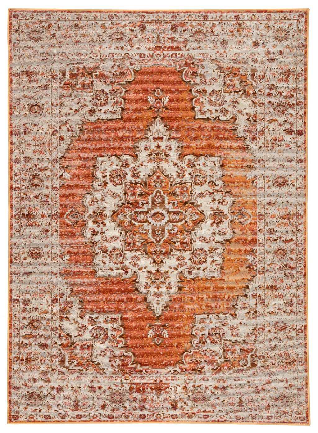 Sontag Medallion Orange & Brown Area Rug