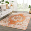 Sontag Medallion Orange & Brown Area Rug