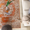 Sontag Medallion Orange & Brown Area Rug