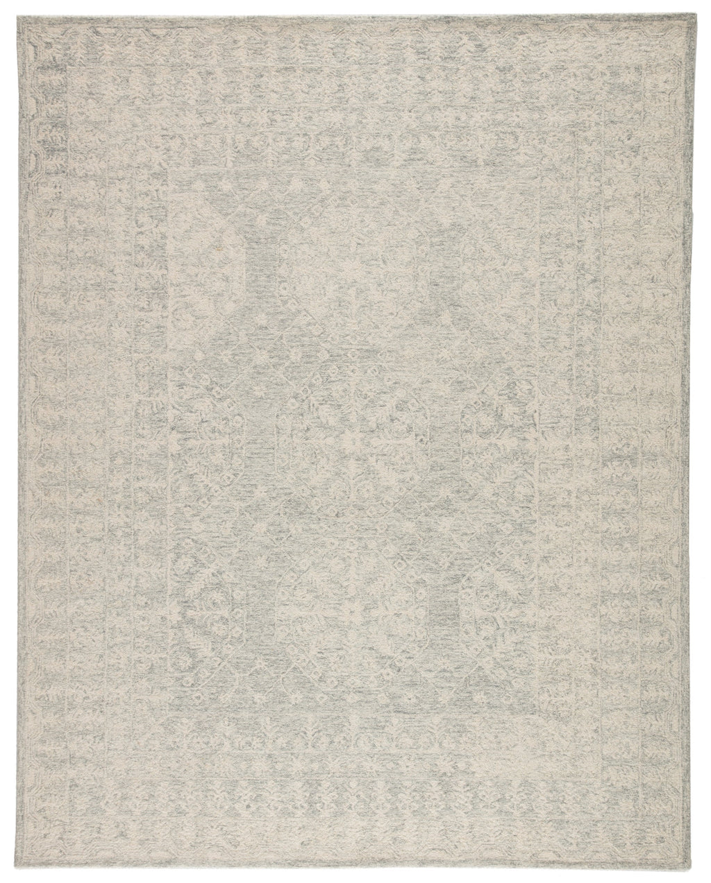 Linde Handmade Medallion Gray & White Area Rug