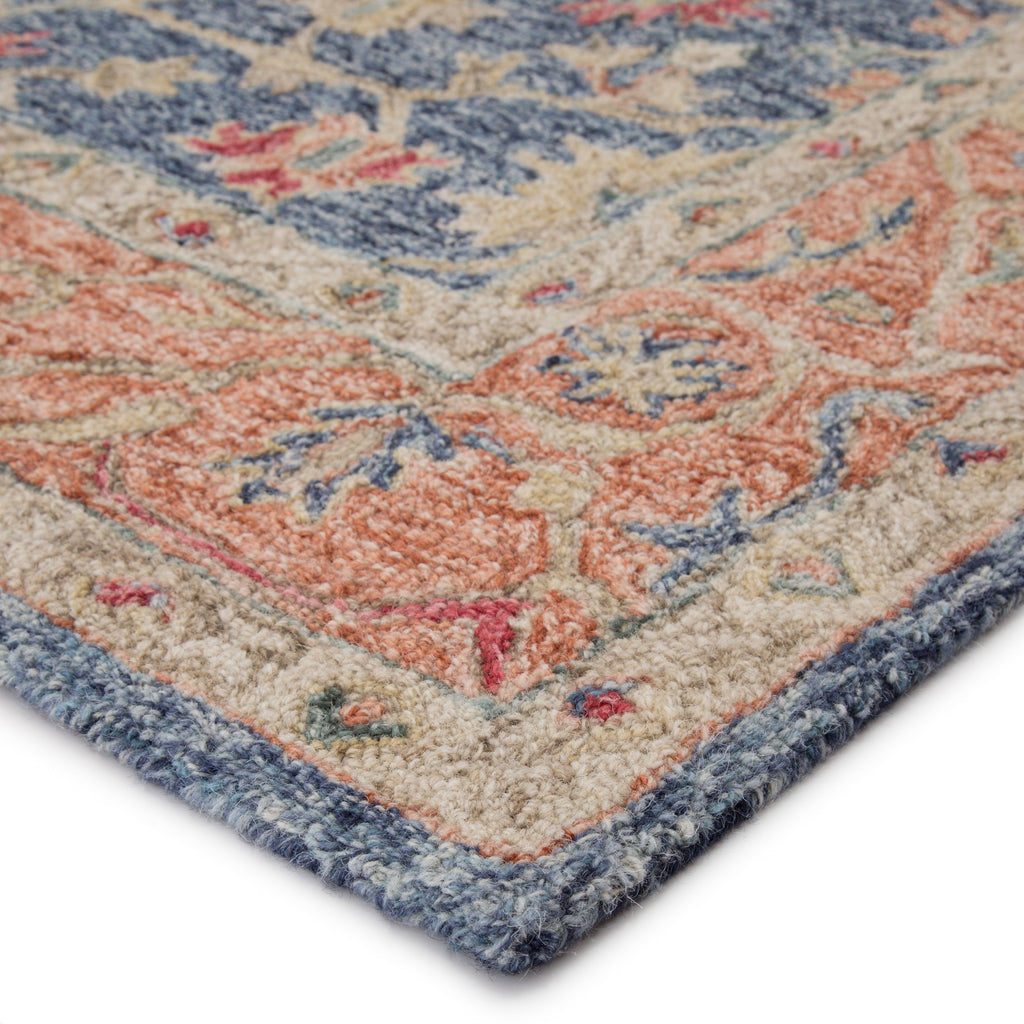 Presley Handmade Oriental Blue & Red Area Rug