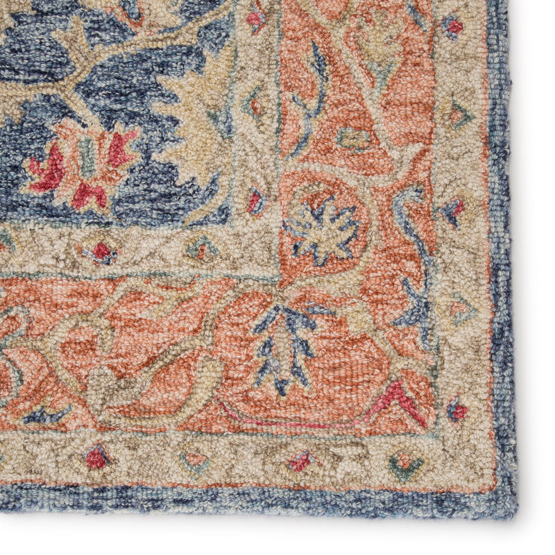 Presley Handmade Oriental Blue & Red Area Rug