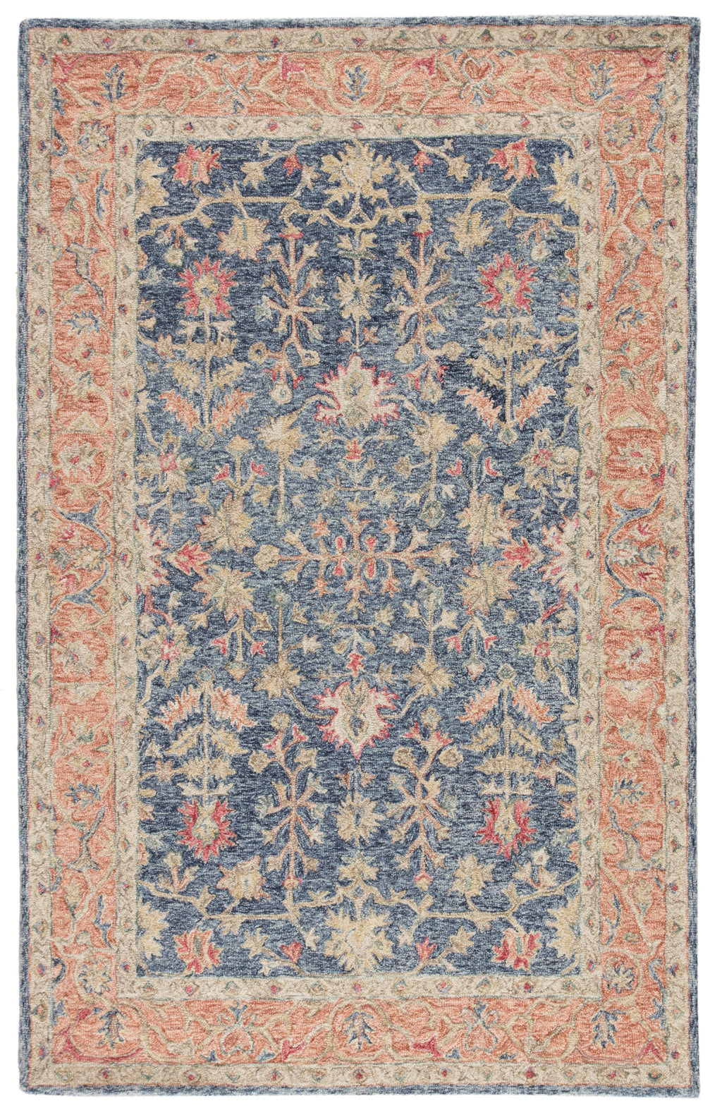 Presley Handmade Oriental Blue & Red Area Rug