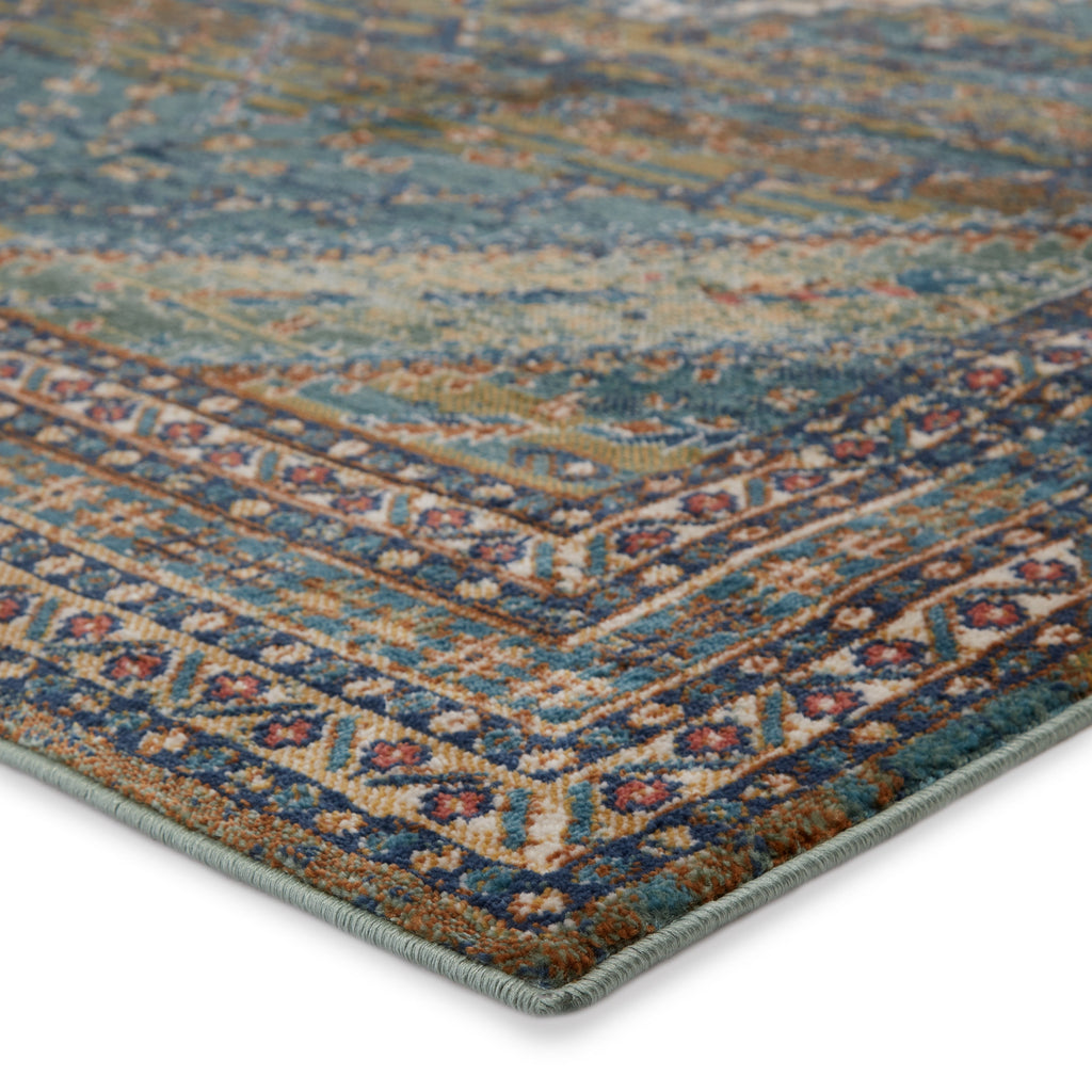 Selah Medallion Rug in Blue & Green