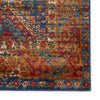 Quillen Medallion Rug in Blue & Red