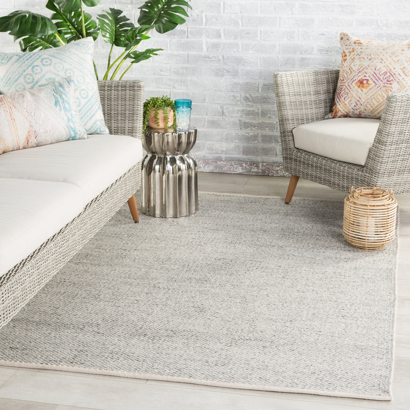 Lamanda Indoor/Outdoor Solid Light Gray & Ivory Rug