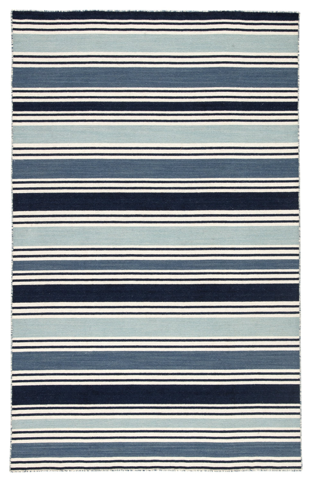 Salada Handmade Stripe Blue & White Area Rug