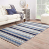 Salada Handmade Stripe Blue & White Area Rug