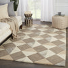 Paris Handmade Geometric Brown & Cream Rug