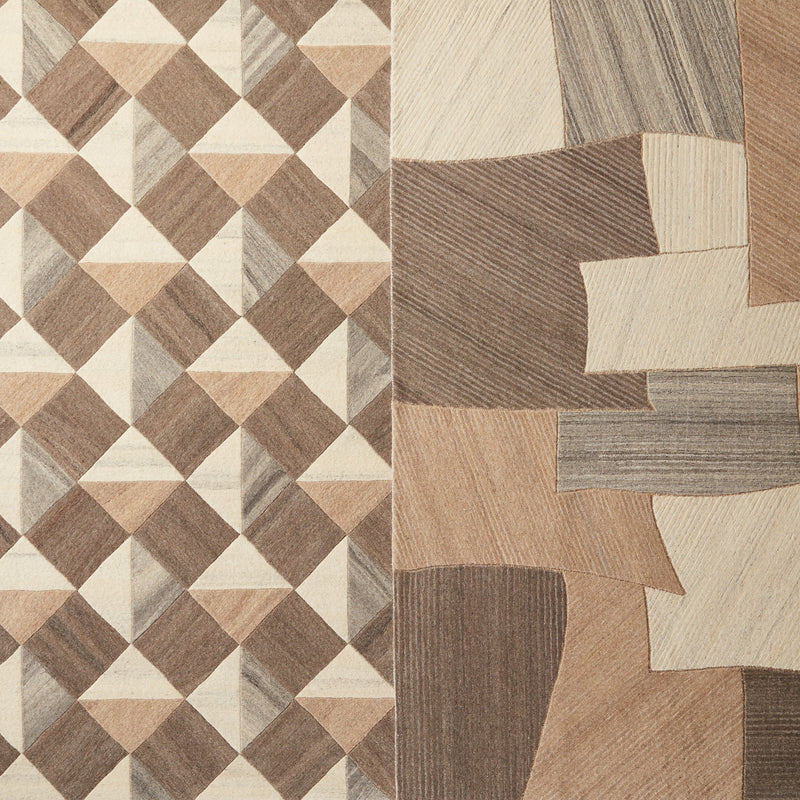 Paris Handmade Geometric Brown & Cream Rug