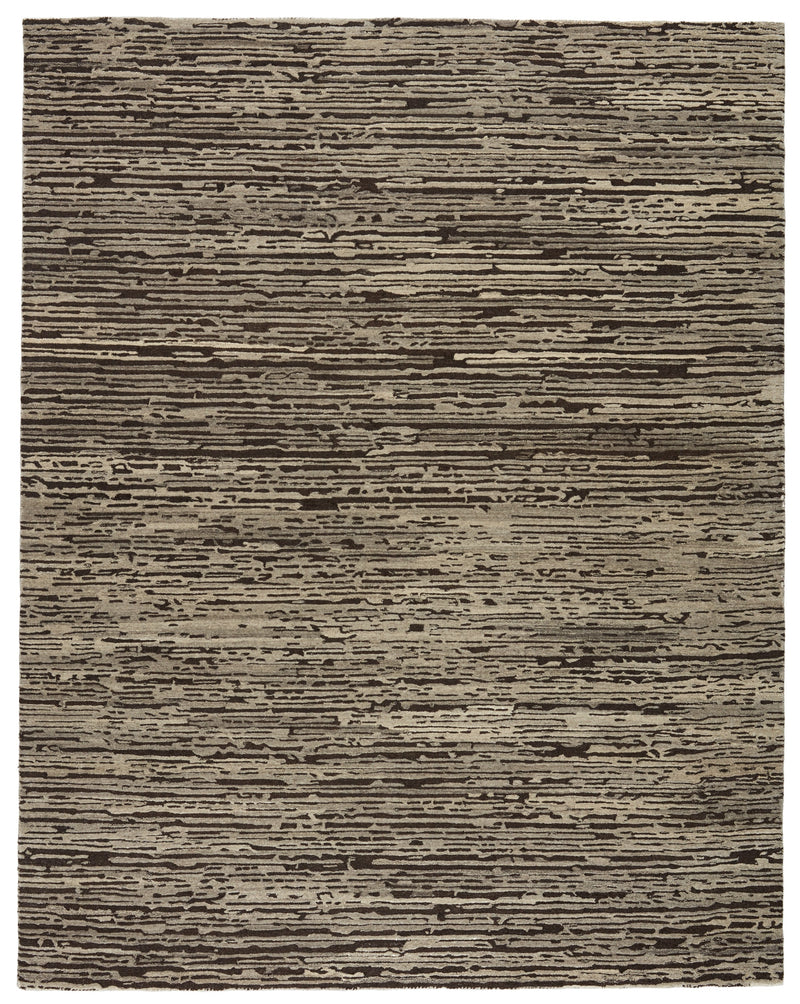 Nairobi Handmade Stripes Dark Brown & Light Gray Rug