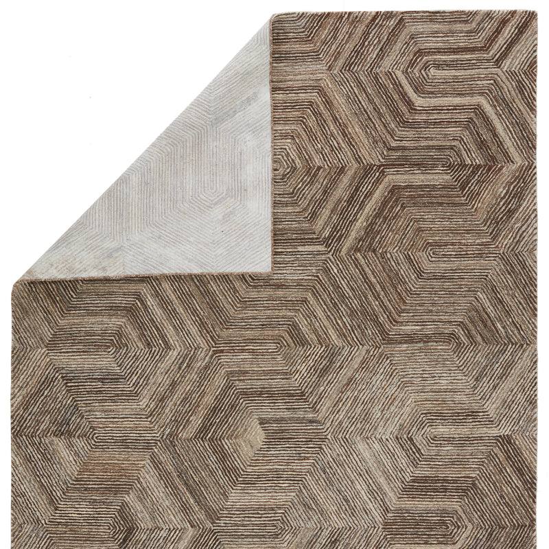 Rome Handmade Geometric Brown & Light Gray Rug