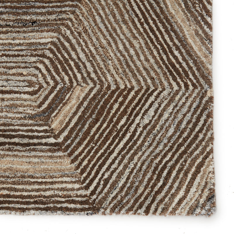 Rome Handmade Geometric Brown & Light Gray Rug