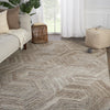 Rome Handmade Geometric Brown & Light Gray Rug