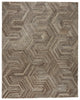 Rome Handmade Geometric Brown & Light Gray Rug