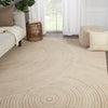 London Handmade Geometric Light Tan & Ivory Rug