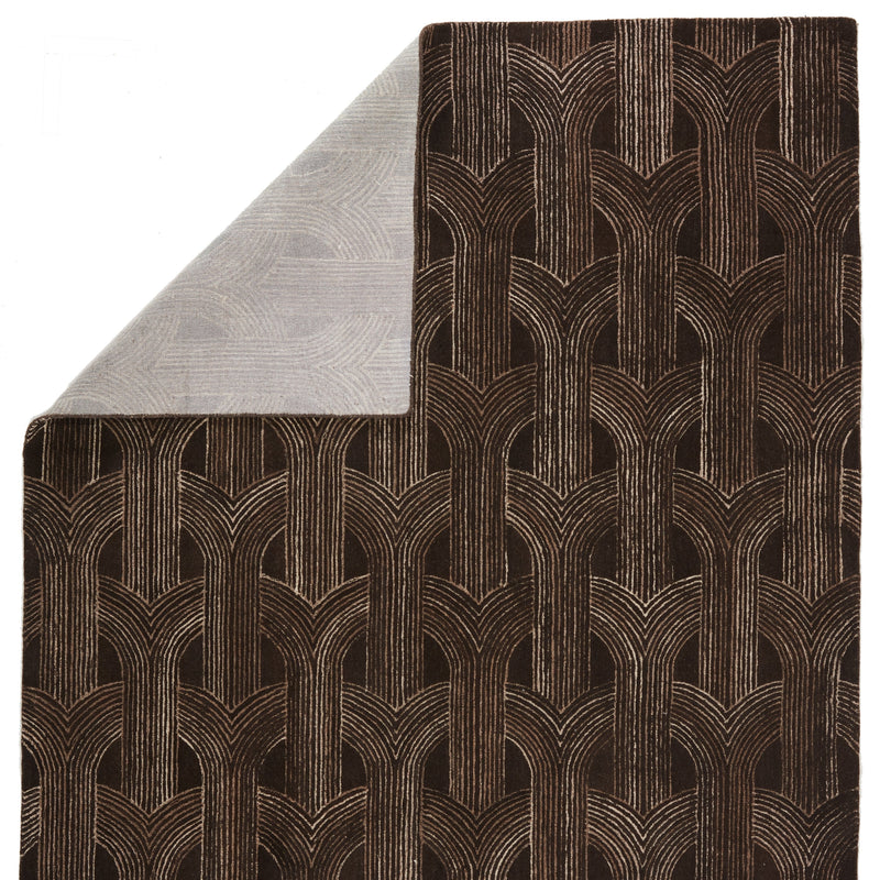 Manhattan Handmade Trellis Dark Brown & Ivory Rug