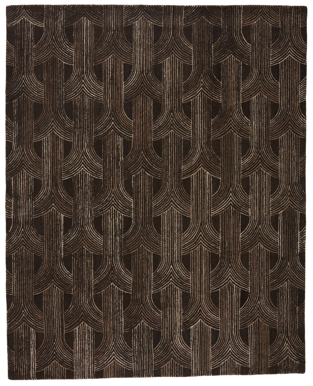 Manhattan Handmade Trellis Dark Brown & Ivory Rug