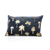 Parmis Midnight Blue Cotton Throw Pillow in Various Sizes