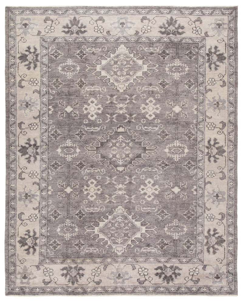 Kella Hand-Knotted Medallion Gray Area Rug