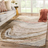 Atha Handmade Abstract Brown & Red Area Rug