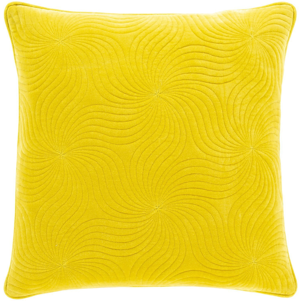 Quilted Cotton Velvet QCV-008 Pillow in Mustard by Surya