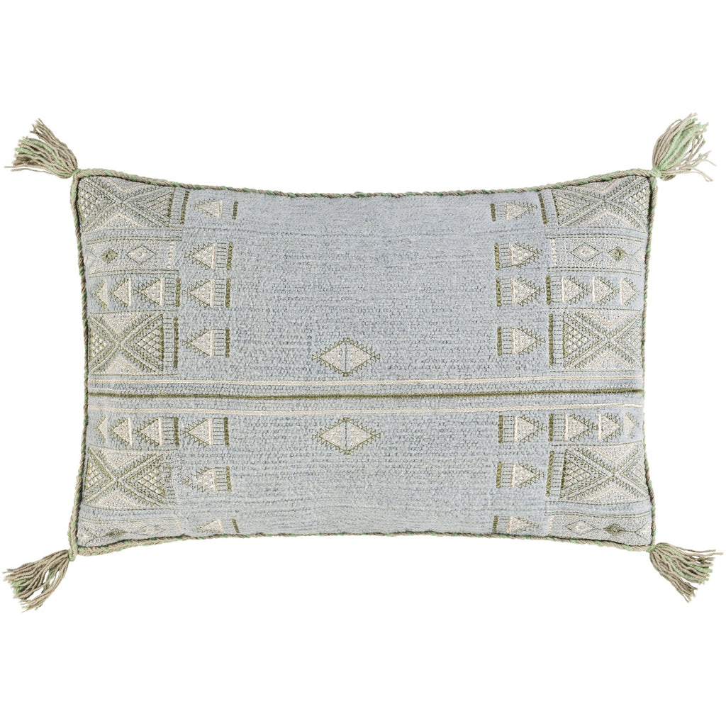 Sabra RAB-001 Woven Lumbar Pillow in Medium Gray & Olive by Surya