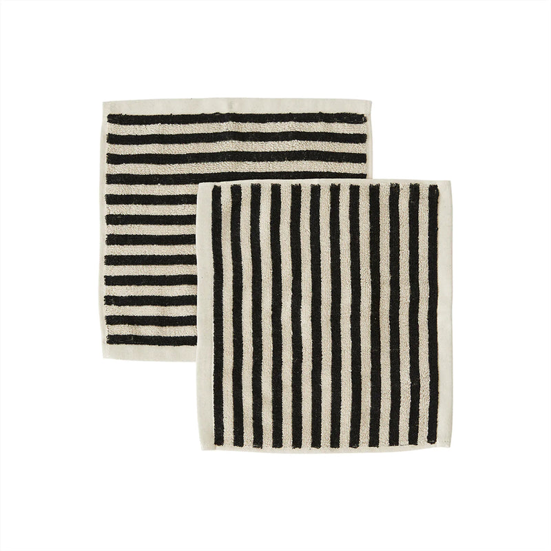 Pack of 2 Raita Wash Cloth in Clay / Black