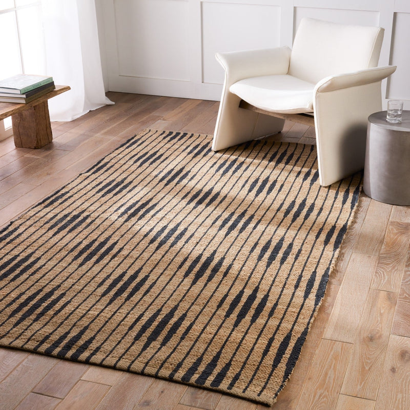 Raya Handwoven Atolia Natural & Navy Rug 5