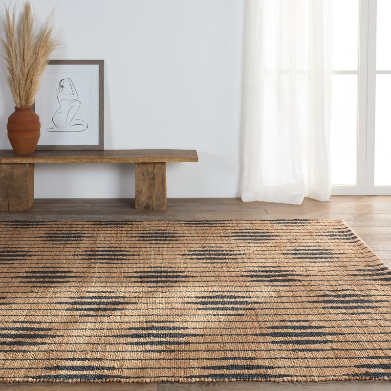 Raya Handwoven Atolia Natural & Navy Rug