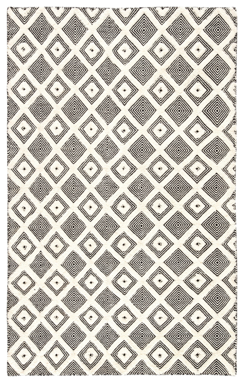 Bosc Indoor/ Outdoor Trellis Ivory & Black Area Rug