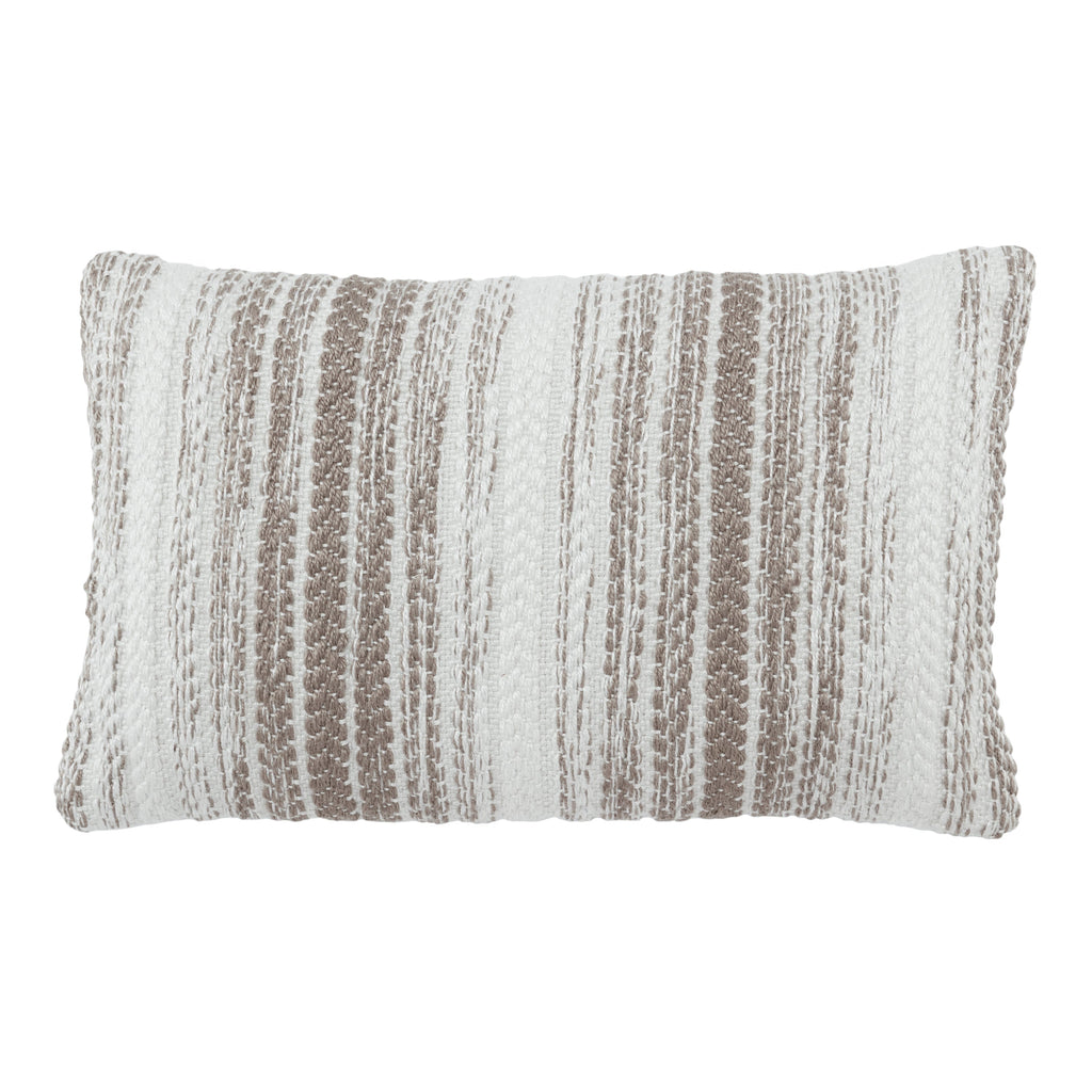 Reed Austrel Indoor/Outdoor Gray & White Pillow 1