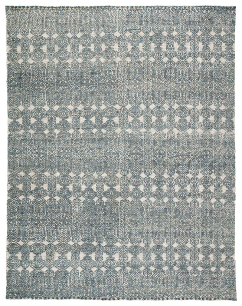 Abelle Hand-Knotted Medallion Teal/ Light Gray Rug by Jaipur Living