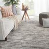 Ramsay Handmade Stripes Dark Gray & Ivory Rug