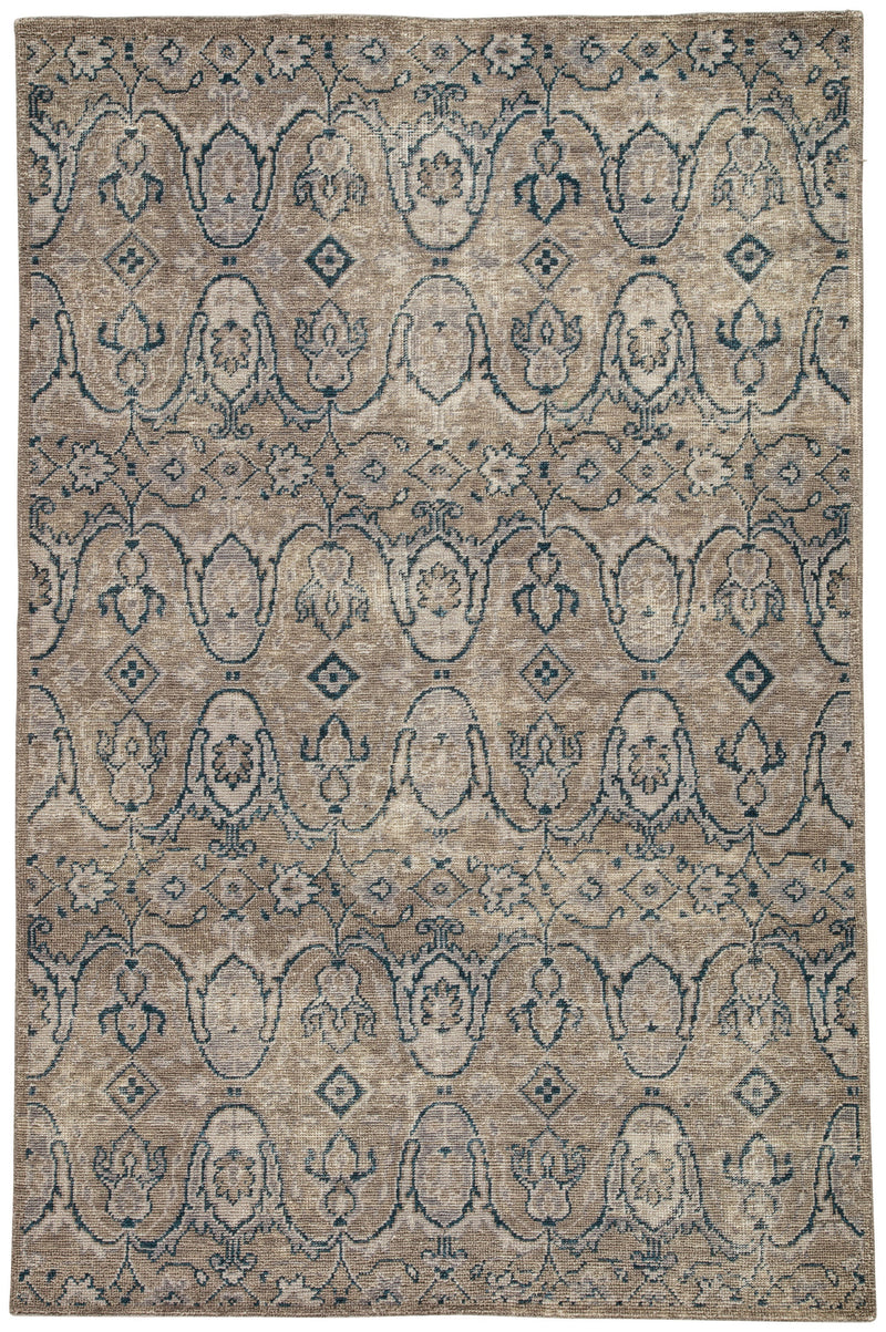 Williamsburg Hand-Knotted Medallion Gray & Navy Area Rug design by Jaipur Living