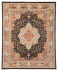 Celestial Hand-Knotted Medallion Black & Pink Area Rug