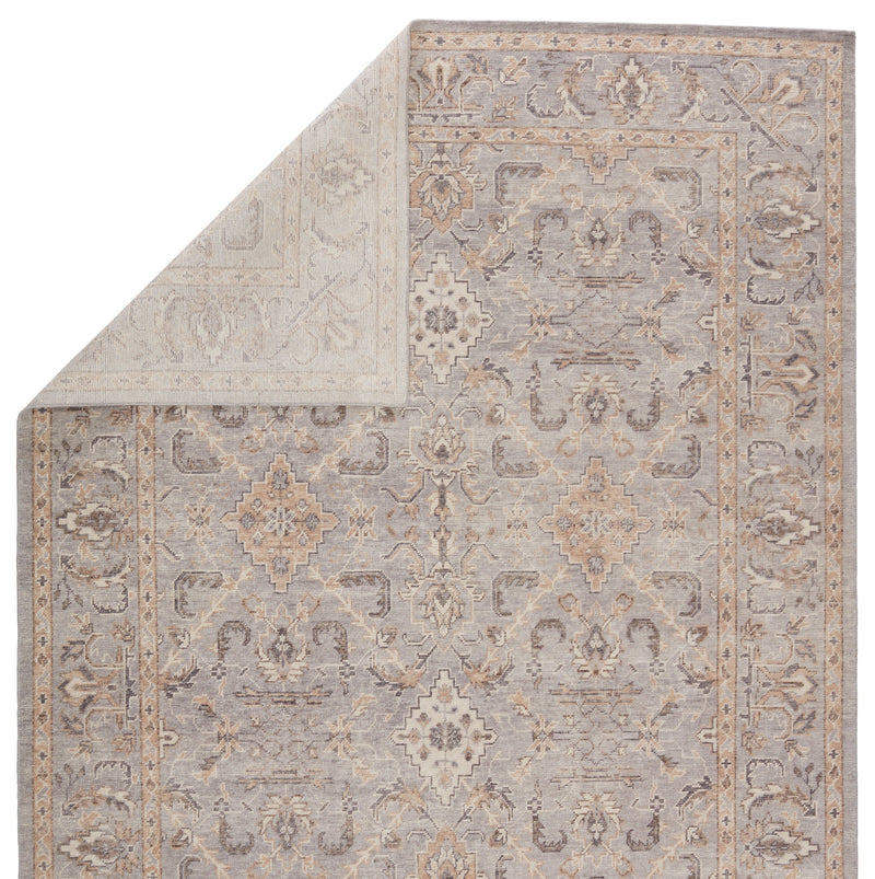 Wyndham Hand-Knotted Trellis Light Grey & Tan Rug by Jaipur Living