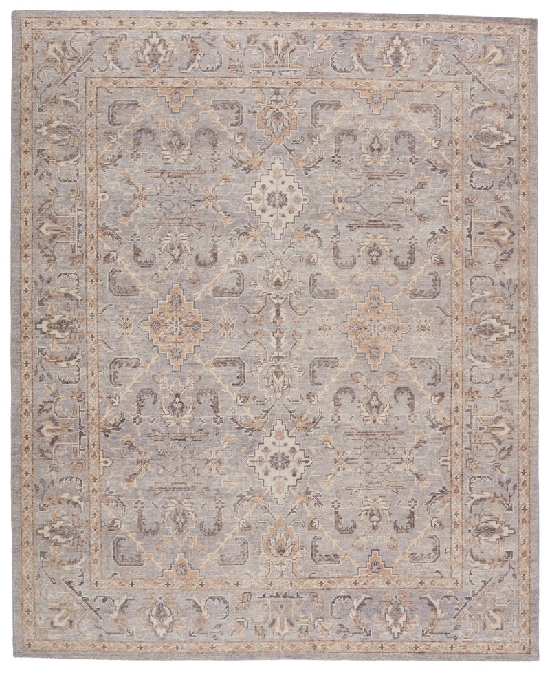 Wyndham Hand-Knotted Trellis Light Grey & Tan Rug by Jaipur Living