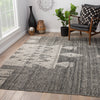 Torsby Geometric Rug in Jet Black & Parchment design by Jaipur Living