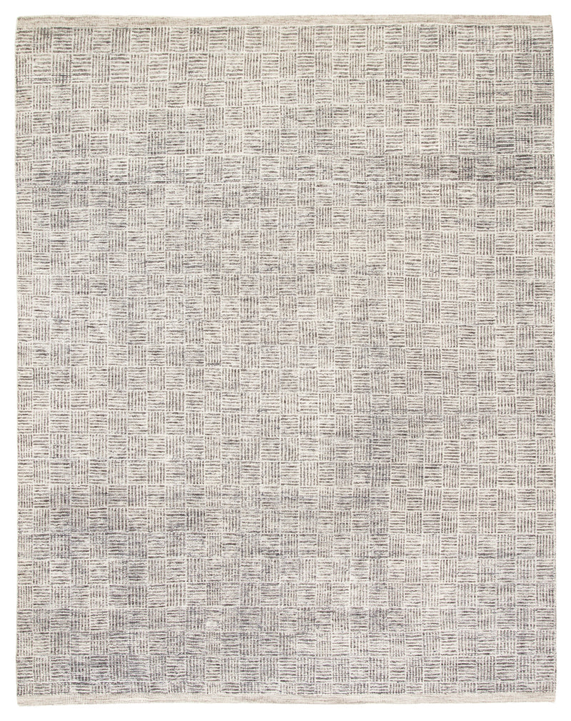 Mugler Hand-Knotted Geometric Ivory & Black Area Rug