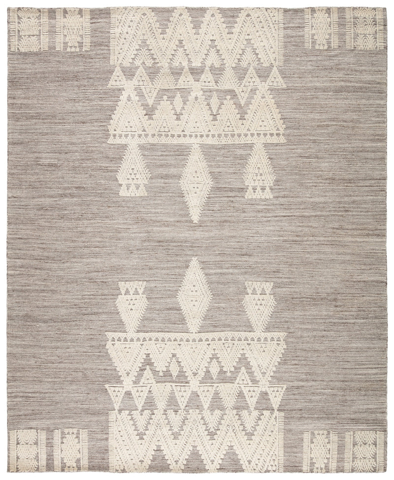 Torsby Handmade Tribal Gray & Ivory Rug