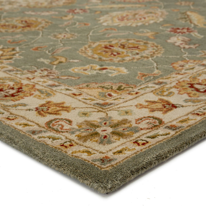 Callisto Handmade Floral Green & Beige Area Rug