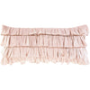 Ruffle RLE-004 Woven Lumbar Pillow in Blush by Surya