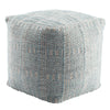 Roanoke Destrie Indoor/Outdoor Light Blue & Light Gray Pouf 1