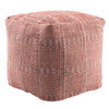 Roanoke Destrie Indoor/Outdoor Red & Light Gray Pouf 1